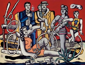  Leger's "Les loisirs sur fond rouge" tapestry by Yvette Cauquil-Prince